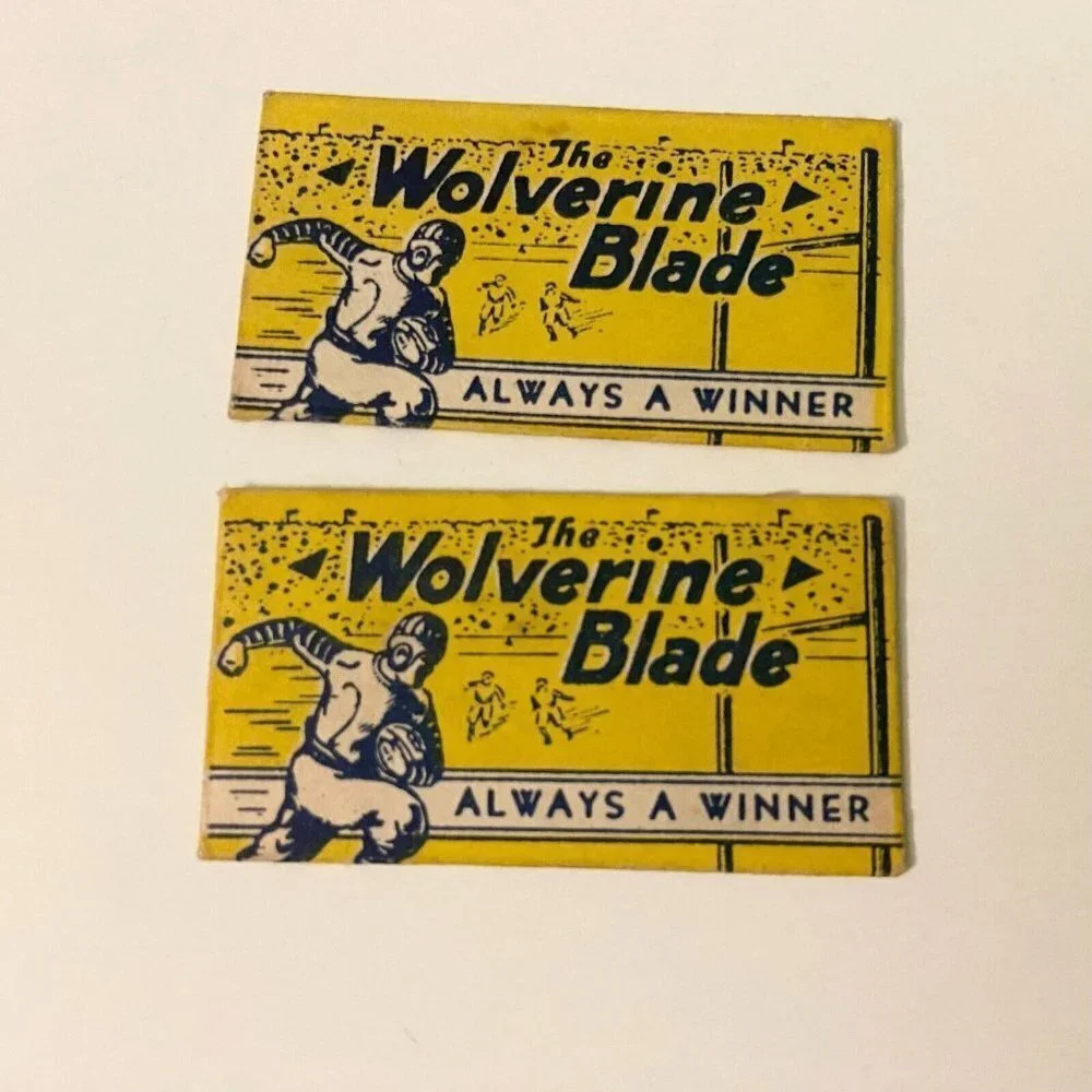 Vintage The Wolverine Blade Always a Winner Razor Blades USA Lot of 2 Rusty
